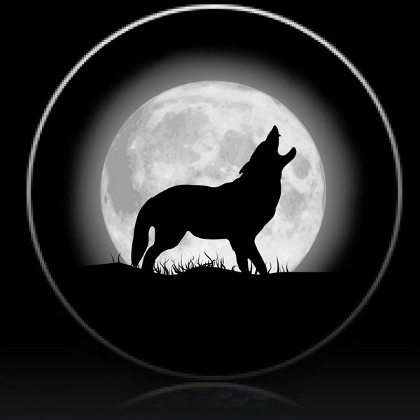 Wolf and Silvery Moon Spare Tire Cover-Custom made to your exact tire size