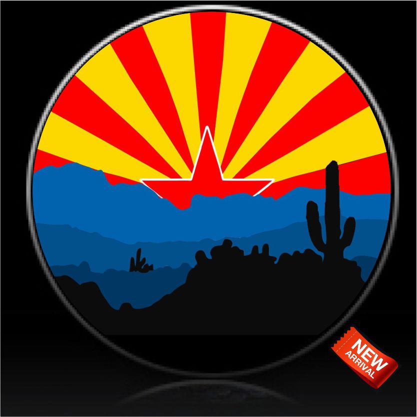 Arizona Flag Design with Desert Spare Tire Cover-Custom made to your e – Tire  Cover Central