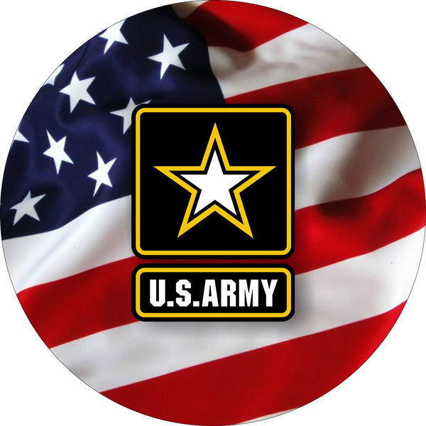 Army Logo & US Flag Spare Tire Cover-Custom made to your exact tire size