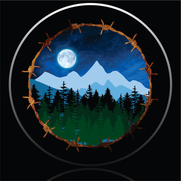 barb wire mountain spare tire cover