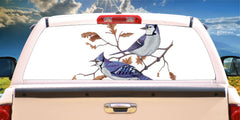 Bird Autumn Blue Jays Mural Decal for window 50/50 Perforated Material