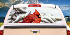 Bird Winter Cardinal Mural Decal for window 50/50 Perforated Material
