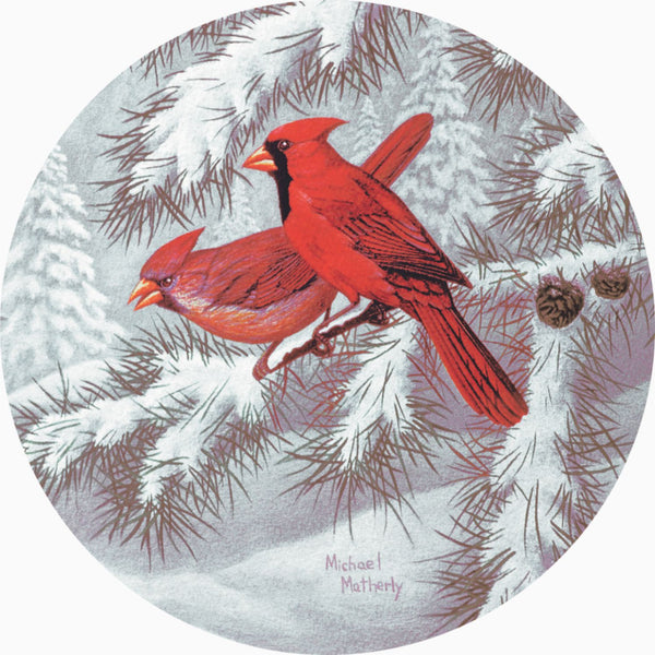 Bird Winter Cardinals Spare Tire Cover Michael Matherly©-Custom made to your exact tire size