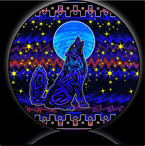 blue wolf tribal spare tire cover