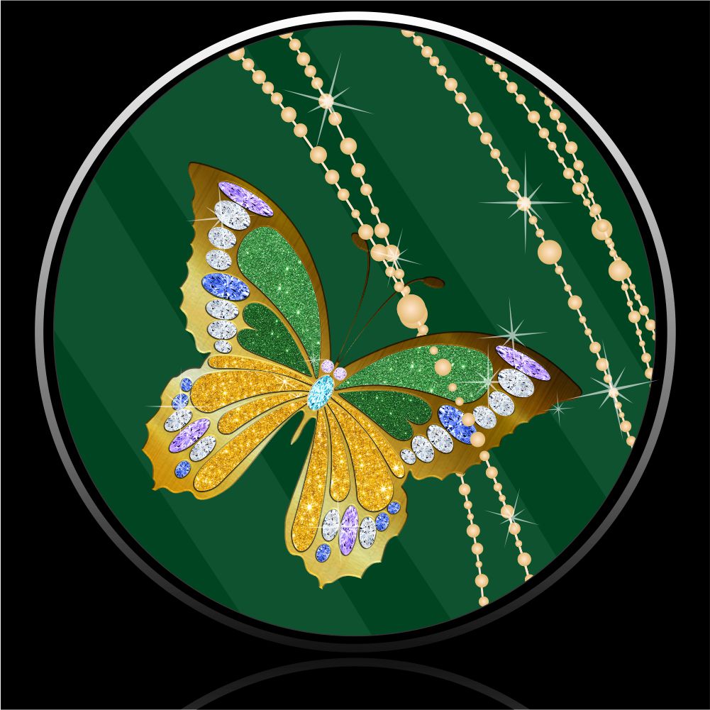 Butterfly jewels spare tire cover