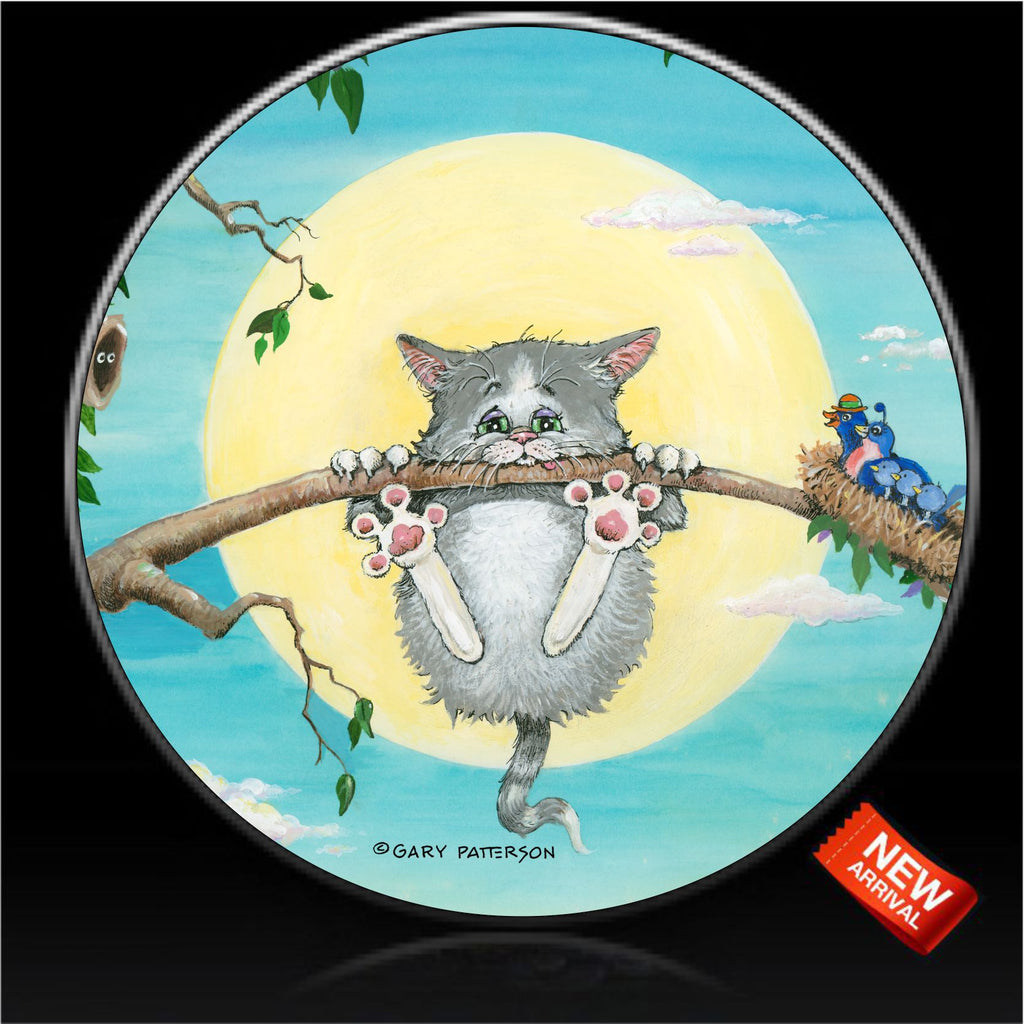 Cat hang in there branch pull up spare tire cover