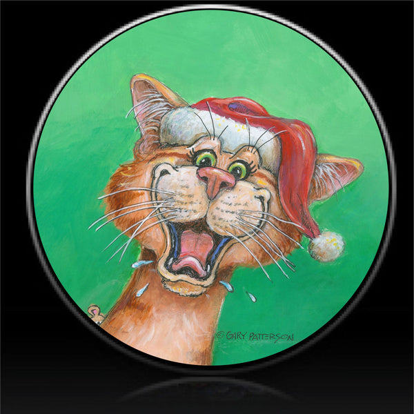 Cat meowy Christmas spare tire cover