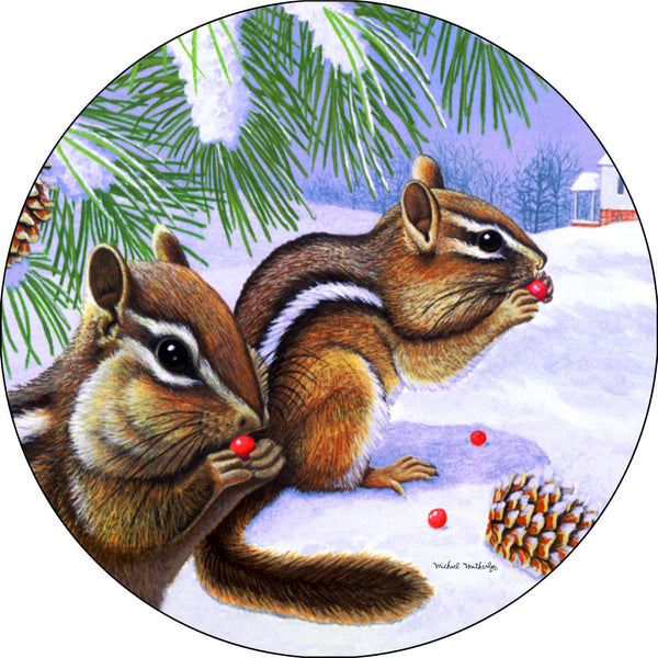 Chipmunks A Berry Good Day Spare Tire Cover Michael Matherly©-Custom made to your exact tire size