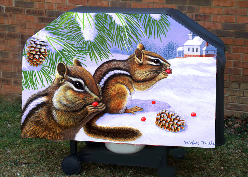 Chipmunks a berry good day bbq grill cover