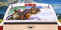 Chipmunk for window 50/50 Perforated Material Mural Decal