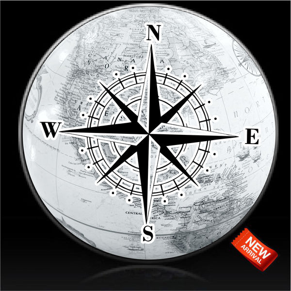 Compass & North America globe spare tire cover