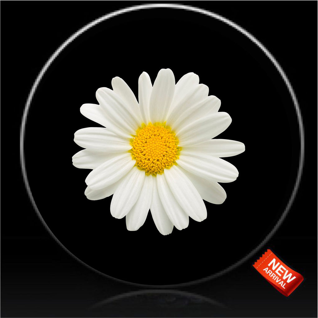 Daisy White Flower Spare Tire Cover Heavy Duty -Made to your exact tire size