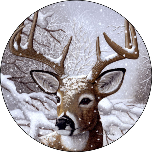 Deer Dancing Snow Spare Tire Cover Michael Matherly©-Custom made to your exact tire size