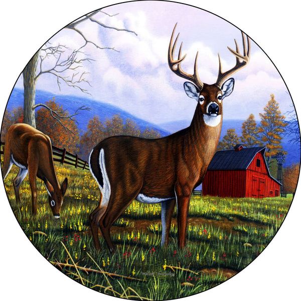 Deer Secrets Unaware Spare Tire Cover Michael Matherly©-Custom made to your exact tire size