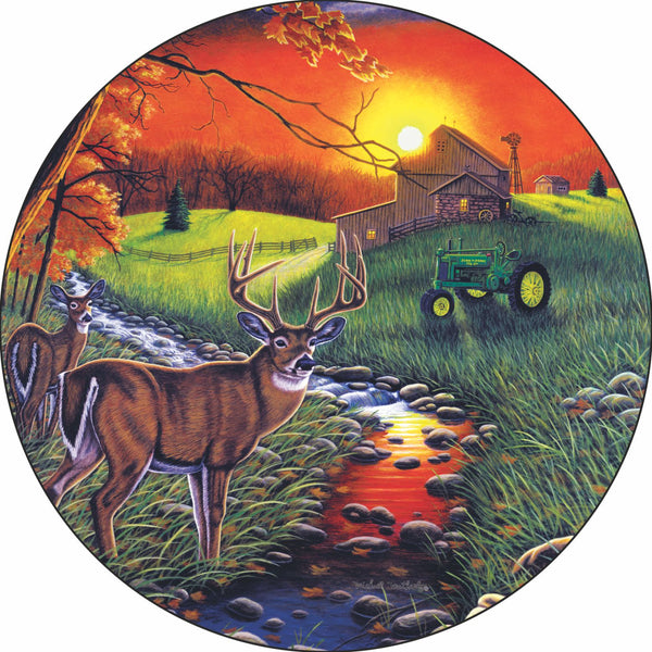 Deer Stepping Out Spare Tire Cover Michael Matherly©-Custom made to your exact tire size