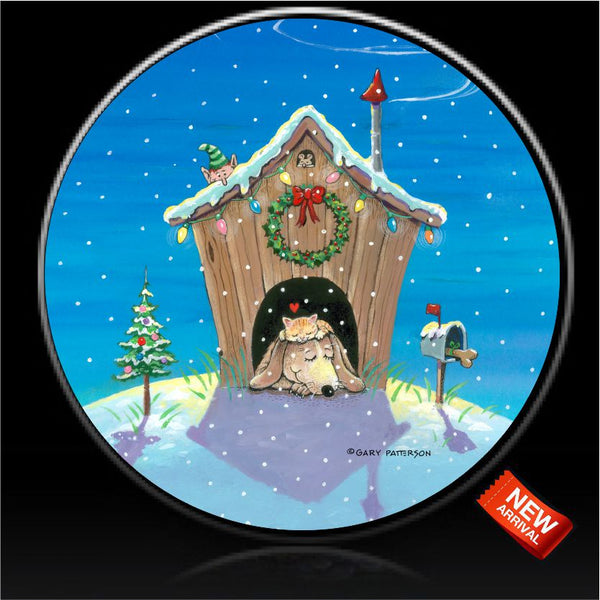 Dog home of the holidays spare tire cover