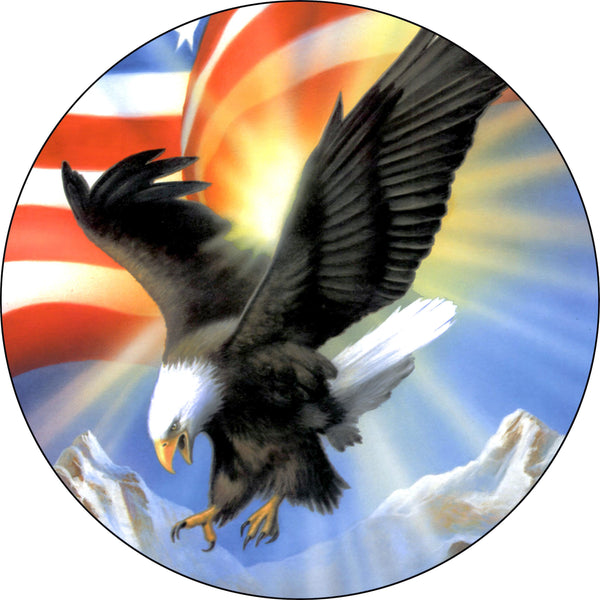 Eagle US Flag Spare Tire Cover-Custom made to your exact tire size