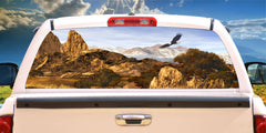 Eagle Mountain Soaring Mural Decal for window 50/50 Perforated Material