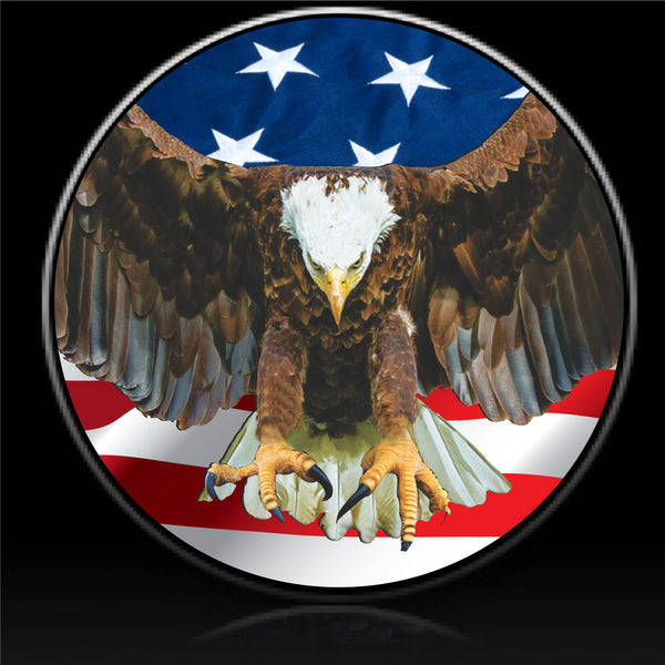Eagle stars and stripes US flag spare tire cover