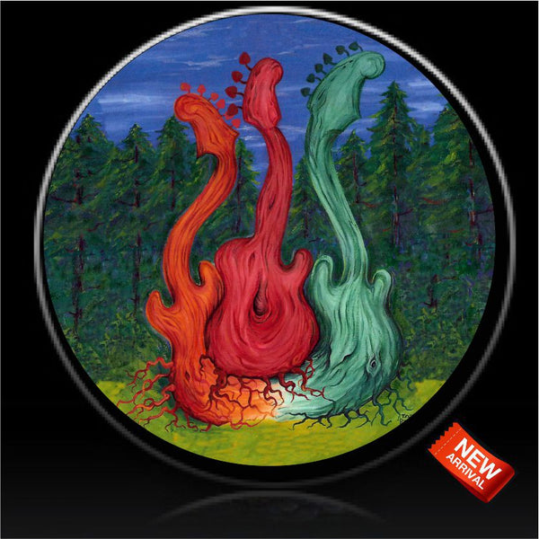 Flaming guitars spare tire cover