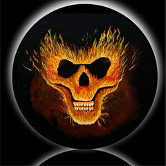 Flaming Skull Spare Tire Cover-Custom made to your exact tire size
