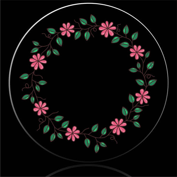 pink flower border spare tire cover