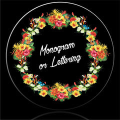 Floral Border Tropical Spare Tire Cover-Custom made to your exact tire size