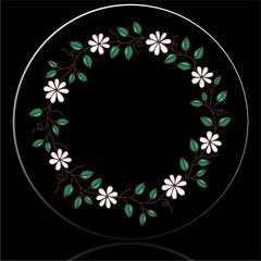 Floral Border White Spare Tire Cover-Custom made to your exact tire size