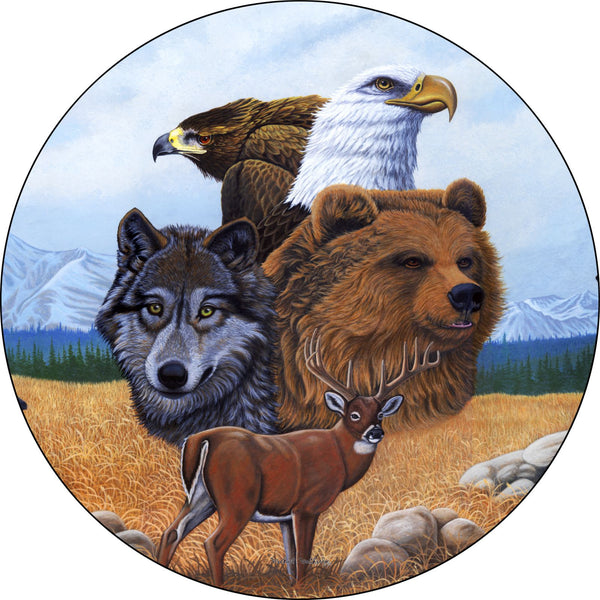 Eagle, Hawk, Bear, Deer Spare Tire Cover Michael Matherly©-Custom made to your exact tire size