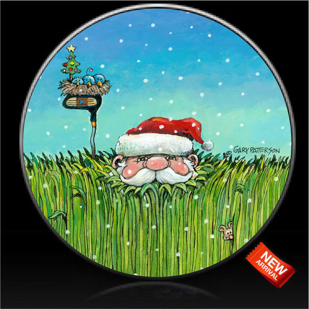 Santa golfing in the rough spare tire cover