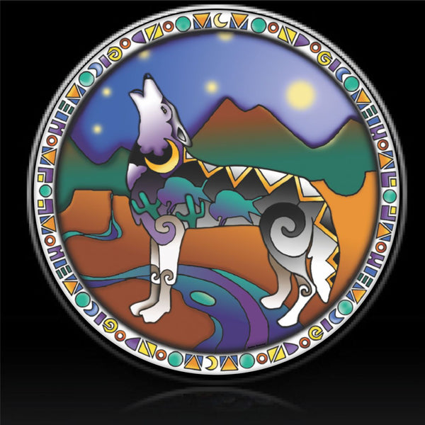 Howling wolf spare tire cover
