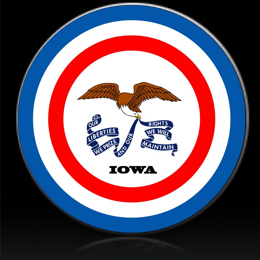 Iowa Flag Spare Tire Cover-Custom made to your exact tire size