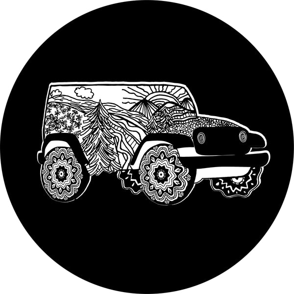 Off Road 4x4 Doodle Spare Tire Cover-Custom made to your exact tire size