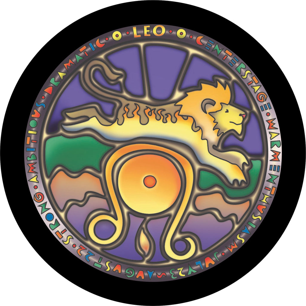 Leo Zodiac Sign Spare Tire Cover Kathleen Kemmerling©-Custom made to your exact tire size