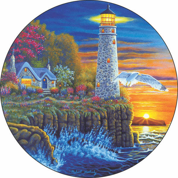 Lighthouse Sunset Spare Tire Cover Michael Matherly©-Custom made to your exact tire size