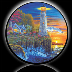 Lighthouse Sunset Spare Tire Cover Michael Matherly©-Custom made to your exact tire size