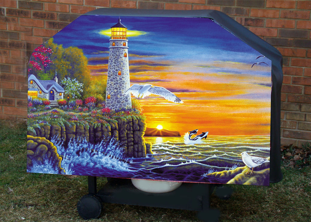 Lighthouse evening lights bbq grill cover
