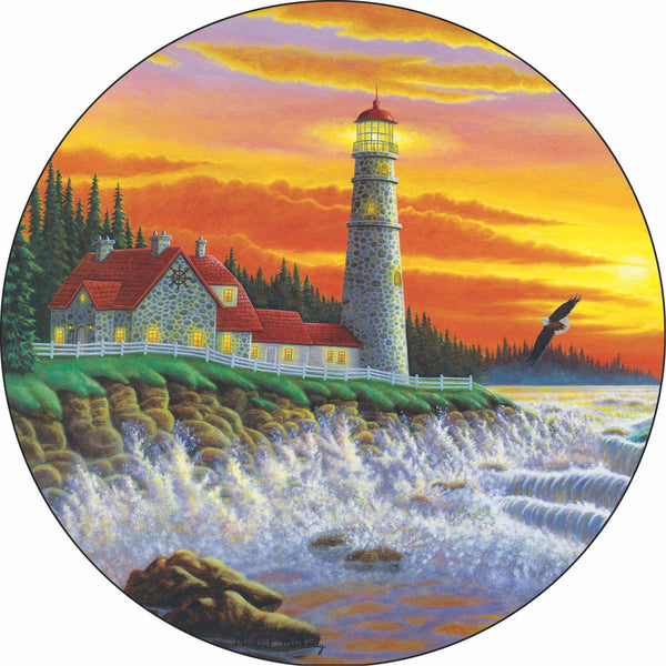 Lighthouse Sunrise Spare Tire Cover Michael Matherly©-Custom made to your exact tire size