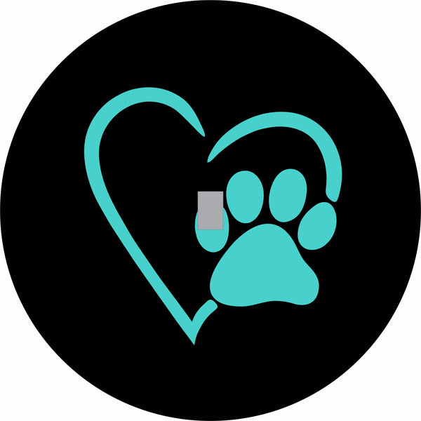 Paws Love TURQUOISE Spare Tire Cover-Custom made to your exact tire size