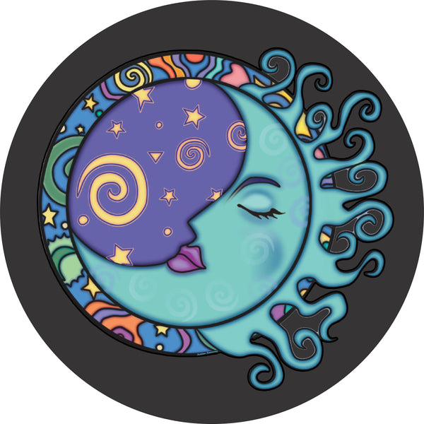 Moon Lunar Curls Spare Tire Cover Kathleen Kemmerling©-Custom made to your exact tire size