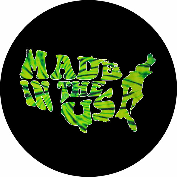 Made in the USA GREEN Tie Dye Spare Tire Cover-custom made to your exact tire size