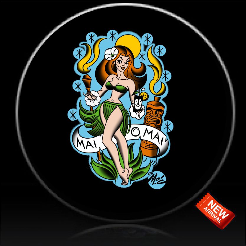Hula girl spare tire cover
