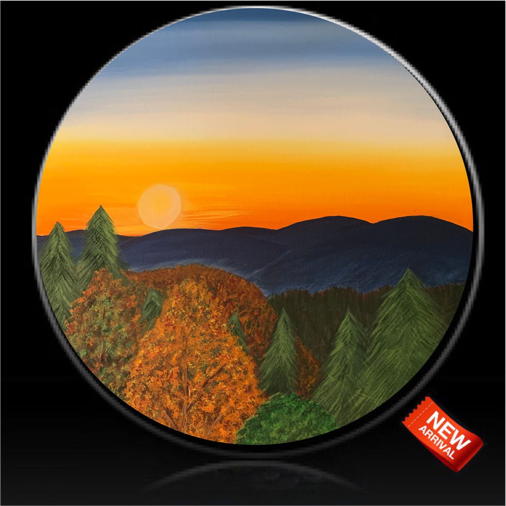 Mountain sunset spare tire cover