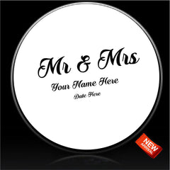 Mr & Mrs CUSTOM Spare Tire Cover Just Married Newlywed -Custom made to your exact tire size