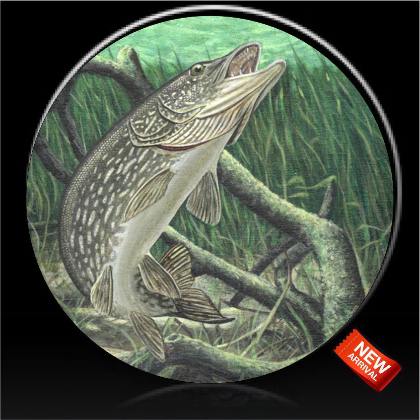 northern pike fish spare tire cover