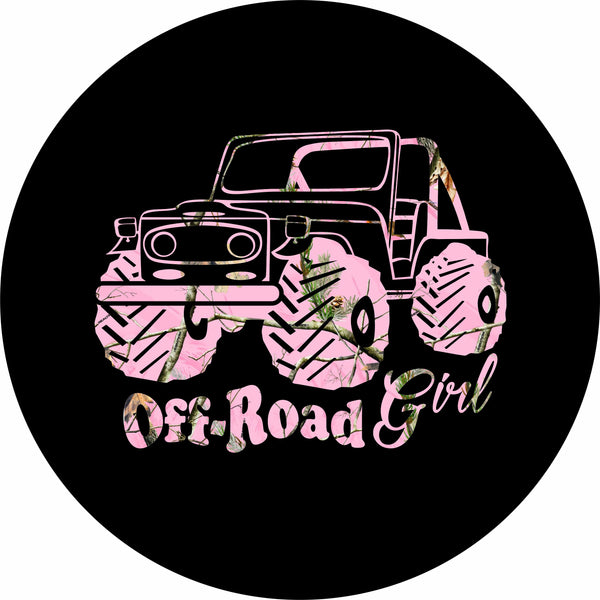 Off Road Girl Pink Camo Spare Tire Cover-Custom made to your exact tire size