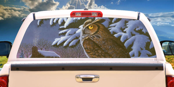 Owl silent witness window mural decal