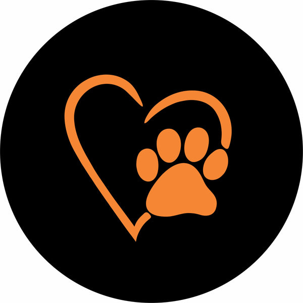 Paws Love ORANGE Spare Tire Cover-Custom made to your exact tire size
