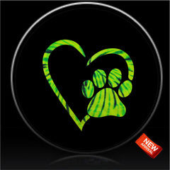 Paws Love GREEN Tie Dye Spare Tire Cover-Custom made to your exact tire size.