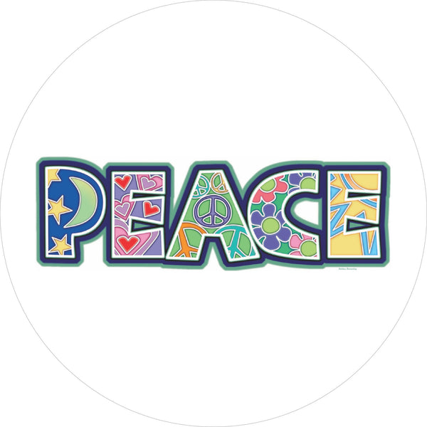 Peace Text Spare Tire Cover Kathleen Kemmerling©-Custom made to your exact tire size